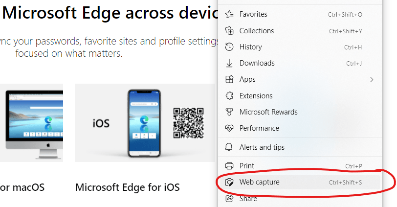 Microsoft Edge Web Capture Microsoft Edge Web Capture